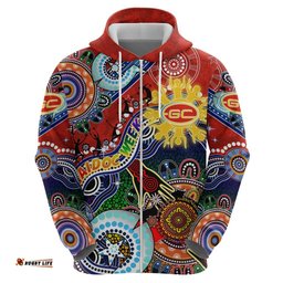 custom naidoc week 2024 gold coast suns hoodie australia aboriginal dot painting