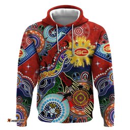 custom naidoc week 2024 gold coast suns hoodie australia aboriginal dot painting