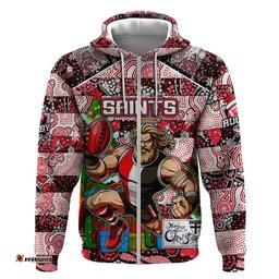 custom saints football merry christmas hoodie indigenous australian art