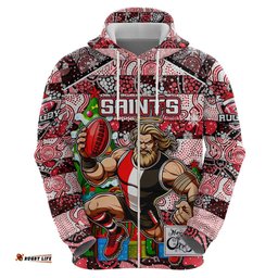 custom saints football merry christmas hoodie indigenous australian art