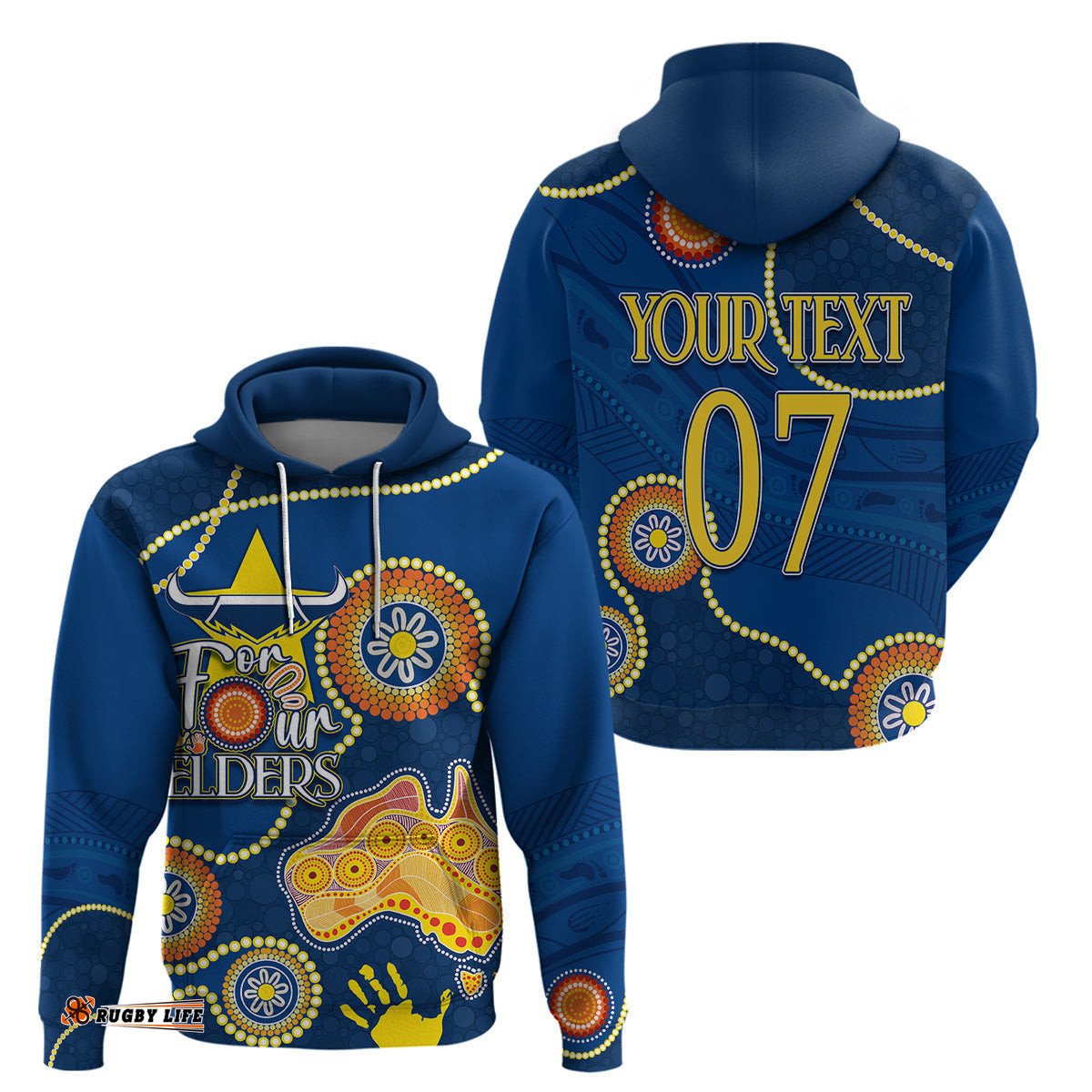 personalised naidoc week nrl cowboys for our elders hoodie