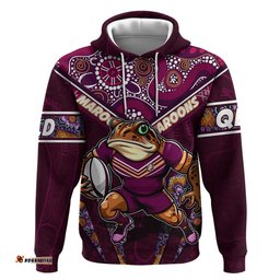 personalised queensland maroons hoodie mascot rugby league