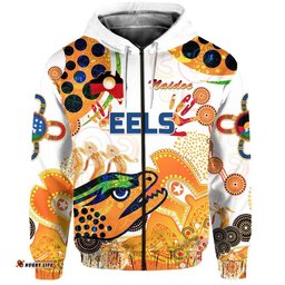 custom personalised parramatta zip hoodie eels indigenous naidoc heal country heal our nation white custom text and number 01