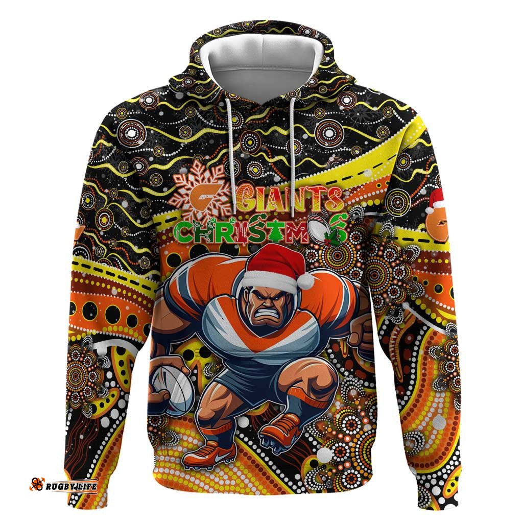 merry christmas afl giants hoodie aboriginal santa football mascot