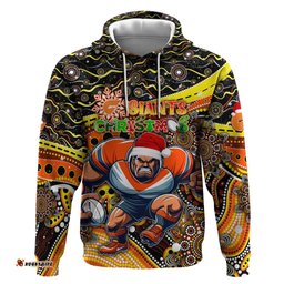 merry christmas afl giants hoodie aboriginal santa football mascot