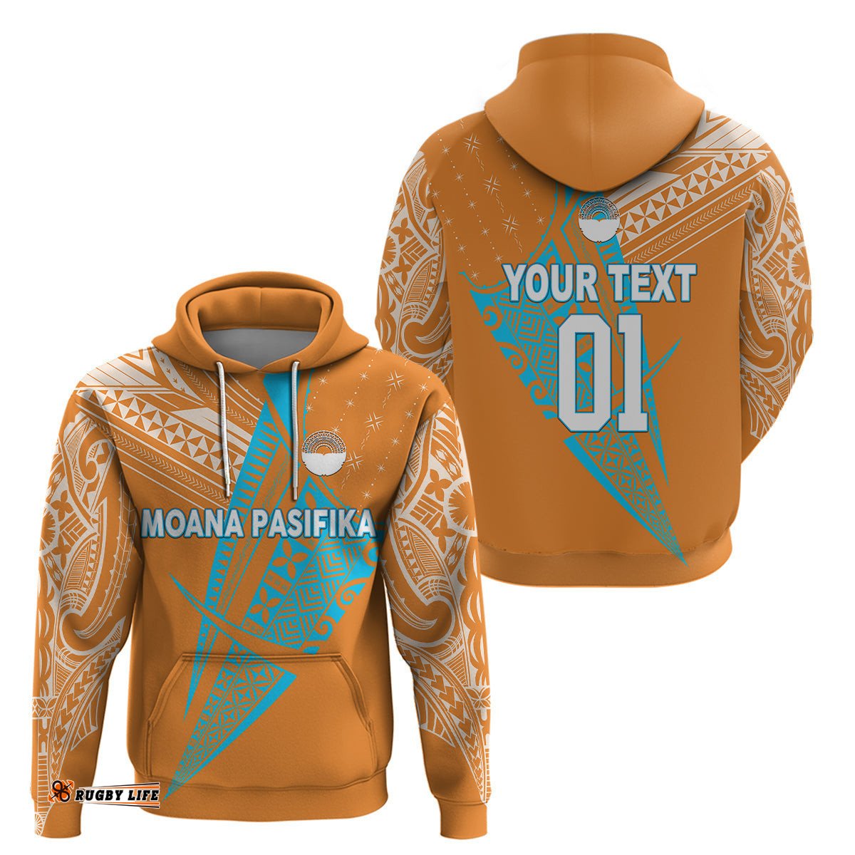 custom personalised moana pasifika super rugby tapa pacific island original orange hoodie