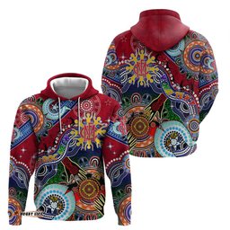 custom naidoc week 2024 melbourne demons hoodie australia aboriginal dot painting