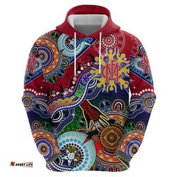 custom naidoc week 2024 melbourne demons hoodie australia aboriginal dot painting