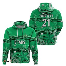 custom text and number australia stars cricket hoodie indigenous