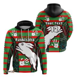 custom personalised rabbitohs naidoc week hoodie indigenous sport style version special