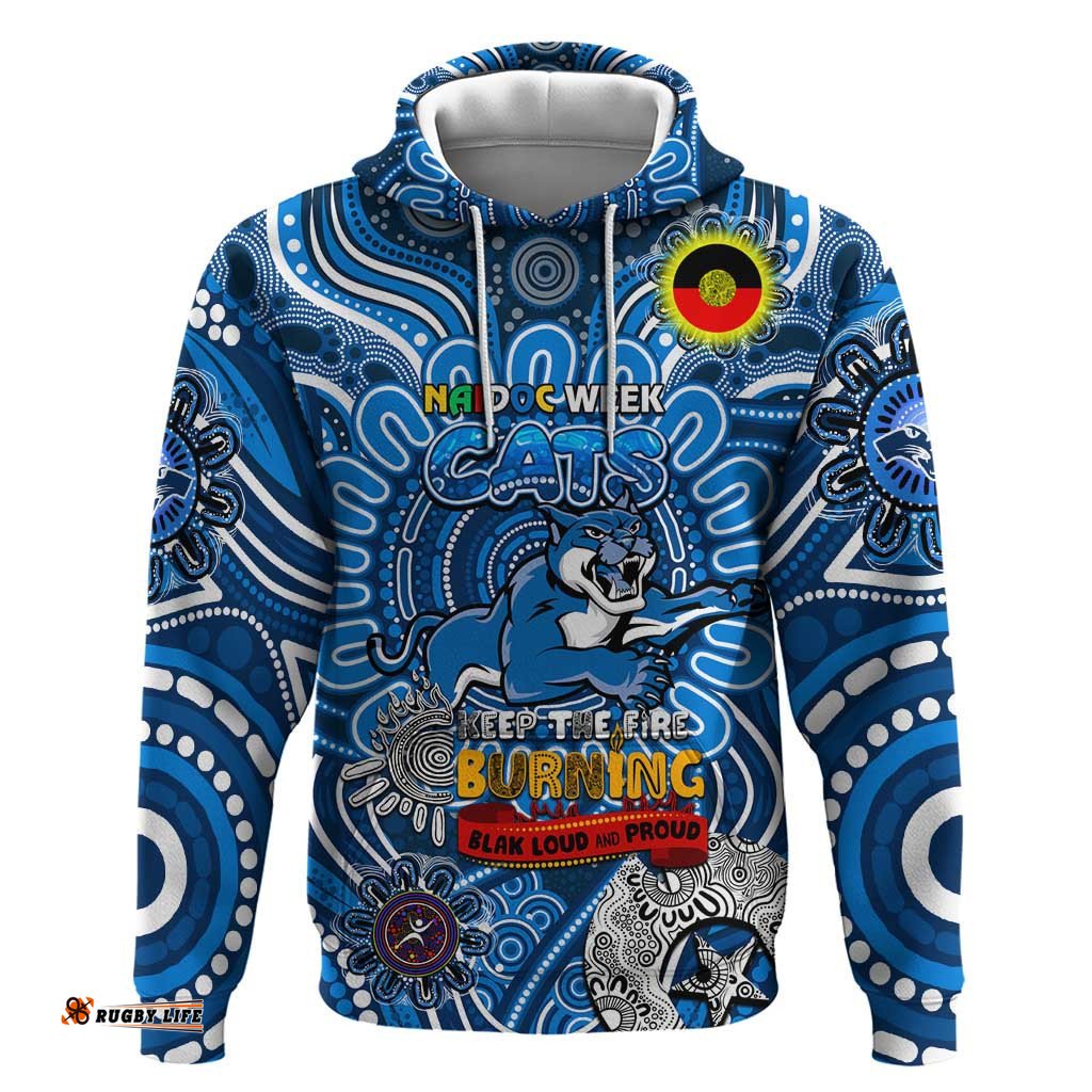 custom geelong cats naidoc week 2024 hoodie mascot football