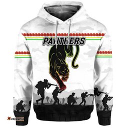 custom personalised penrith panthers anzac zip up and pullover hoodie simple style white