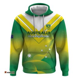 custom australia rugby hoodie 2024 kangaroos gradient sporty style