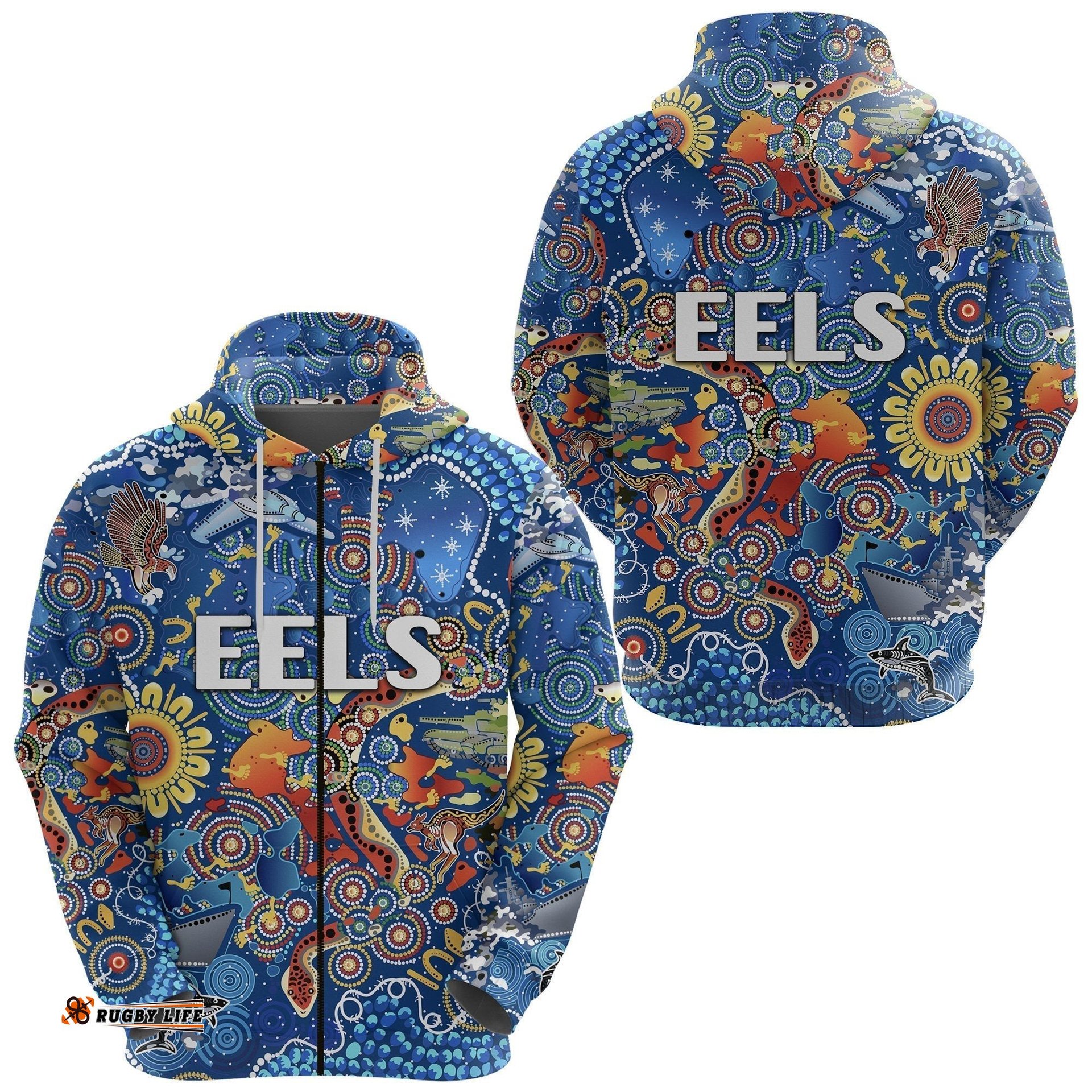 parramatta zip hoodie eels indigenous naidoc vibes blue