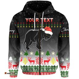 custom personalised penrith panthers zip hoodie merry christmas indigenous