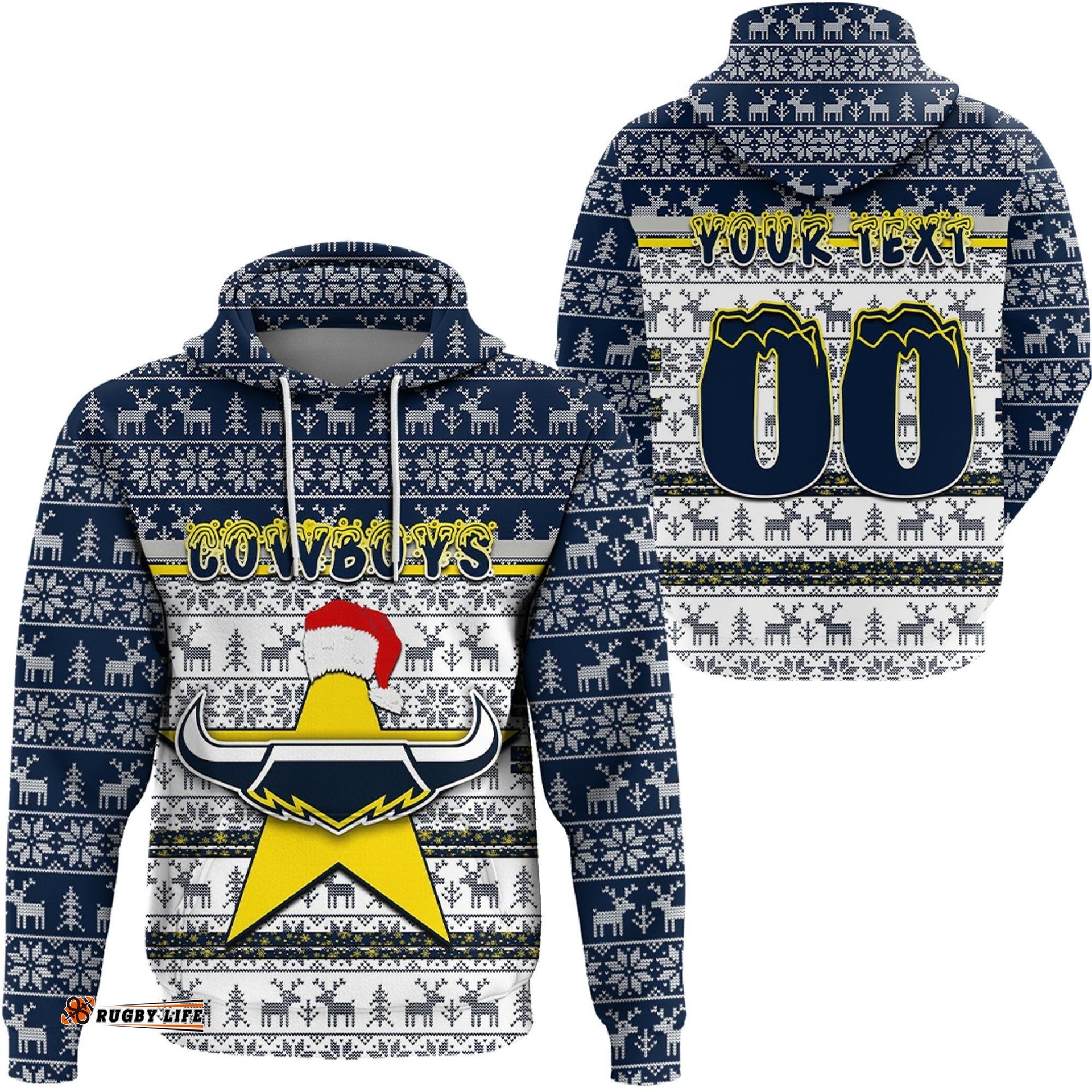 clothing north queensland cowboys christmas hoodie