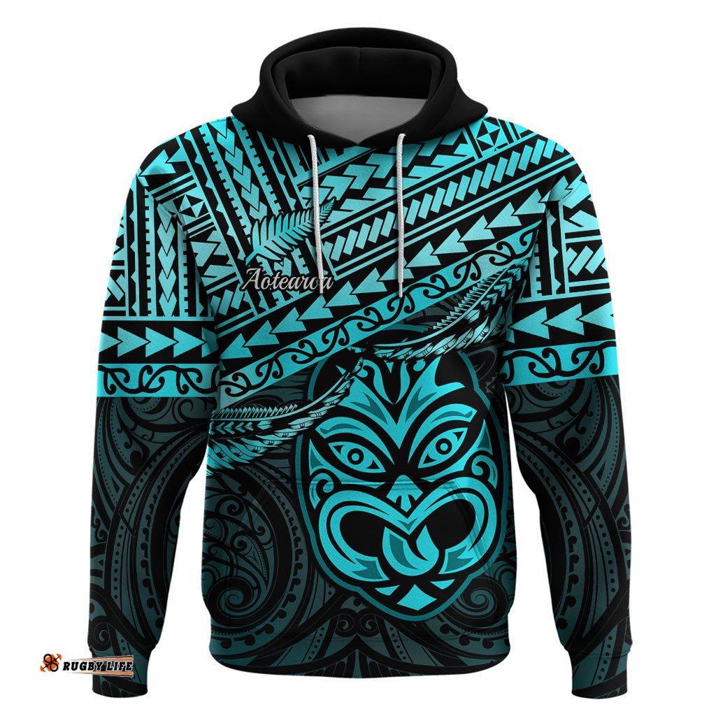 personalised matariki new zealand hoodie maori new year tiki turquoise version