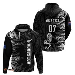 personalised new zealand rugby hoodie silver fern basic world cup