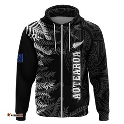 personalised new zealand rugby hoodie silver fern basic world cup