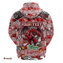 custom dragons rugby merry christmas hoodie indigenous australian art