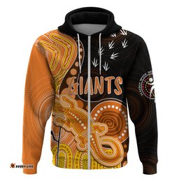 personalised naidoc week afl giants hoodie aboriginal dot art lizard mix boomerang