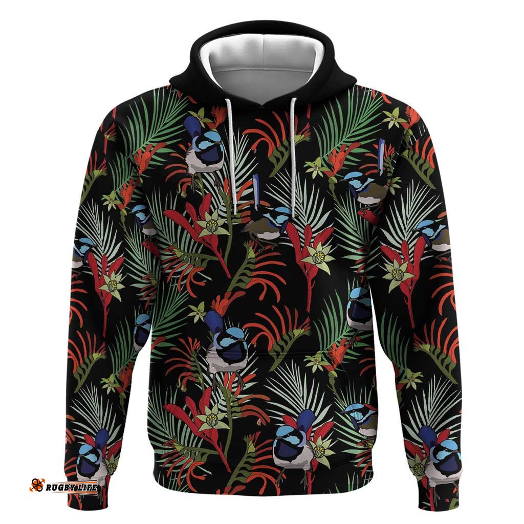 australia kangaroo paw and splendid fairy wren hoodie sameless style