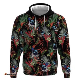 australia kangaroo paw and splendid fairy wren hoodie sameless style