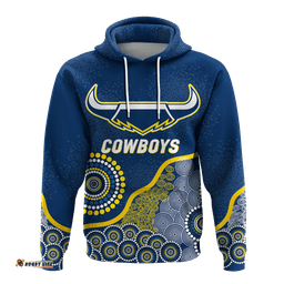custom personalised cowboys rugby aboriginal art hoodie