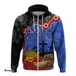 kangaroos football anzac hoodie aboriginal mix slouch hat