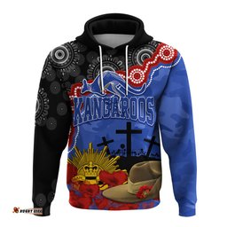 kangaroos football anzac hoodie aboriginal mix slouch hat