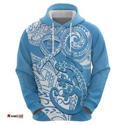 personalised new zealand autism awareness hoodie nz fern with maori koru lizard
