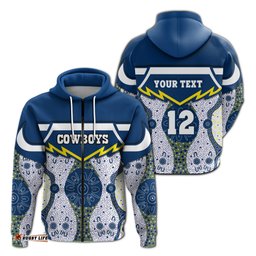 custom personalised cowboys zip hoodie north aboriginal