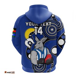 custom text and number north melbourne football naidoc hoodie roos for our elders indigenous