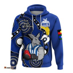 custom text and number north melbourne football naidoc hoodie roos for our elders indigenous