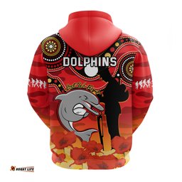 dolphins rugby anzac hoodie lest we forget
