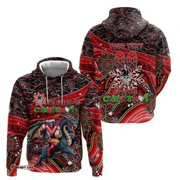 merry christmas dragons hoodie aboriginal santa rugby mascot st george illawarra