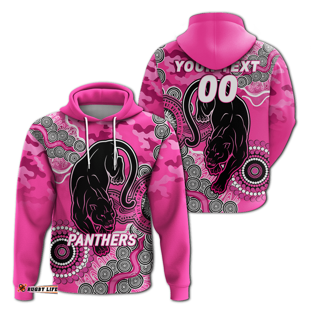 custom personalised panthers rugby anzac day camouflage indigenous art hoodie