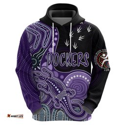 personalised naidoc week afl dockers hoodie aboriginal dot art lizard mix boomerang
