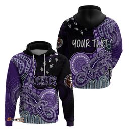 personalised naidoc week afl dockers hoodie aboriginal dot art lizard mix boomerang