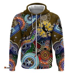 custom naidoc week 2024 collingwood magpies hoodie australia aboriginal dot painting