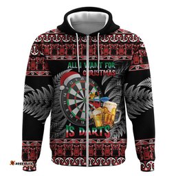 all i want for christmas is darts new zealand hoodie
