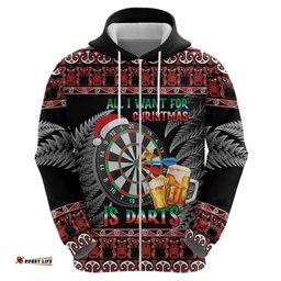 all i want for christmas is darts new zealand hoodie