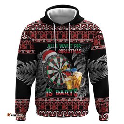 all i want for christmas is darts new zealand hoodie