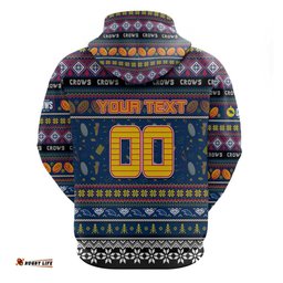 personalized crows football xmas hoodie australia afl mascot