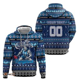 personalized kangaroos football xmas hoodie australia afl mascot