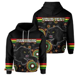 custom personalised panthers hoodie aboriginal patterns