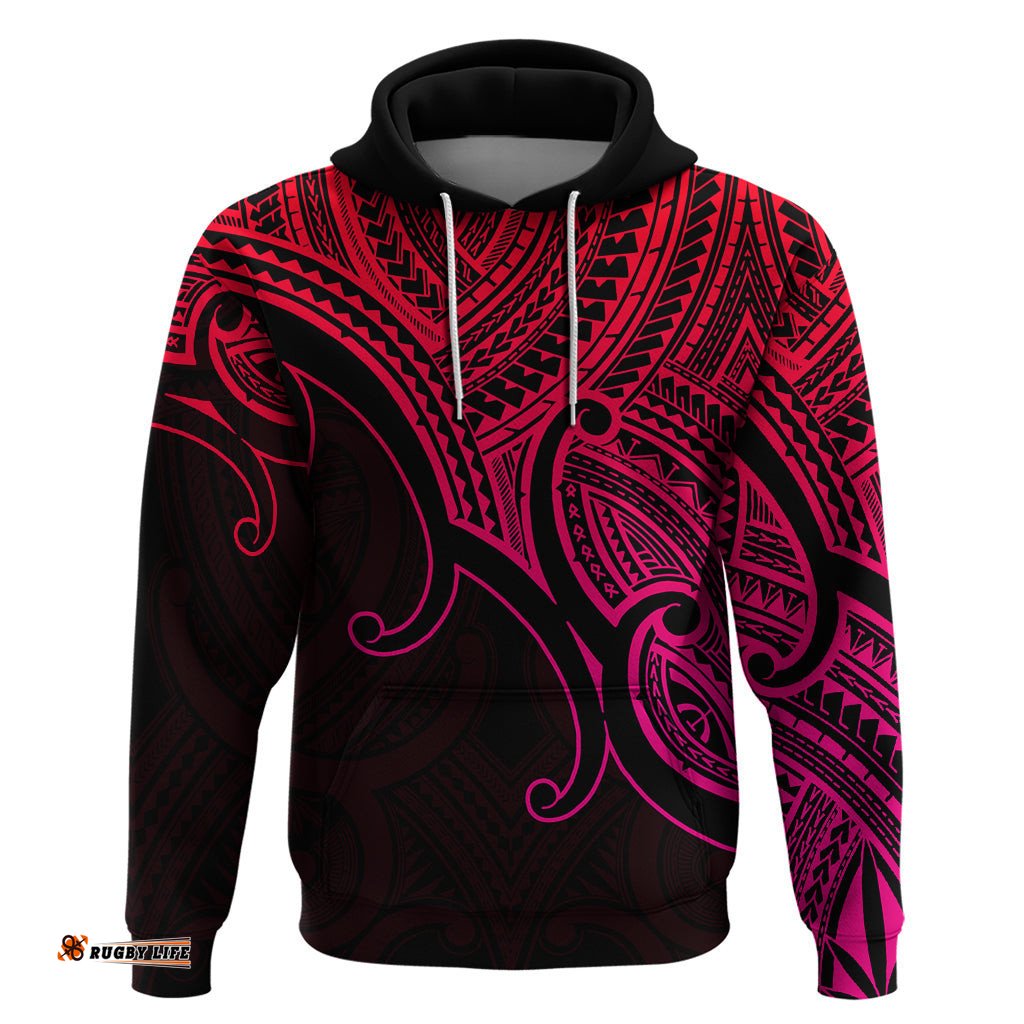 aotearoa maori koru hoodie polynesian pacific tribal pink