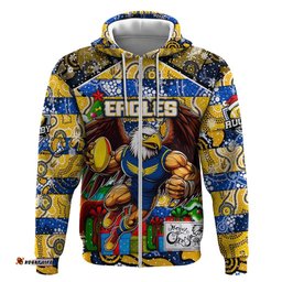 custom eagles football merry christmas hoodie indigenous australian art