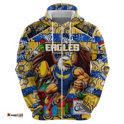 custom eagles football merry christmas hoodie indigenous australian art