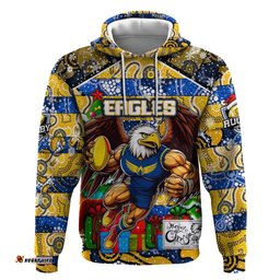 custom eagles football merry christmas hoodie indigenous australian art